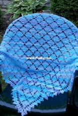 Blue crochet shawl