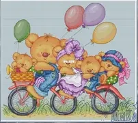 Family Bike - Bears by Ekaterina Gafenko XSD