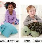 Red Heart LW2509 Unicorn Pillow Pal, LW2668 Turtle Pillow Pal by Nancy Anderson