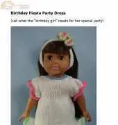 Frugal Knitting Haus Birthday Fiesta Party Dress 18inch Doll