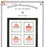 Liebevolle Kreuzstichentwurfe B-132-09 - Erdbeermuffin Quartett PCS