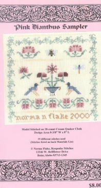 Keepsake Stitches - Pink Dianthus Sampler