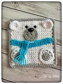 Repeat Crafter Me - Sarah Zimmerman - Polar Bear Crochet Square - Free