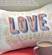 Domestic Bliss - Love Pillow by Emma Congdon from Cross Stitcher 271 PCS
