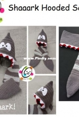 Snappy Tots - Heidi Yates - Shark Hooded Scarf