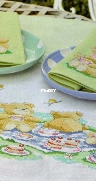 Breath of Fresh Air - Teddy Bear Picnic by Margaret Sherry from Cross Stitcher 202 PCS + XSD