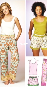 Kwik Sew - 3882 - Misses Sleep Pants, Shorts, and Top - Sizes XS-XL