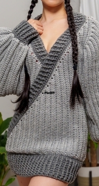 TCDDIY - TeeCe - Crochet Wrap Sweater Dress
