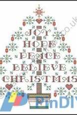 Elizabeth Almond FR0035 Christmas Tree - Blackwork pattern - Free
