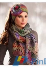 Junghans Wolle- Model 147/2  Headband and Scarf - German - Free