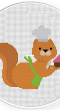 Daily Cross Stitch - Squirrel Baker