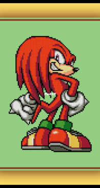 Cross Stitch Quest - Knuckles - Sonic the Hedgehog - Free