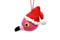 Wayward Pineapple Creations - Julia Simpson - Santa Flamingo Amigurumi Christmas Ornament