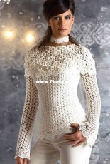 Jacket with a collar-pelerine crochet - marifu6a