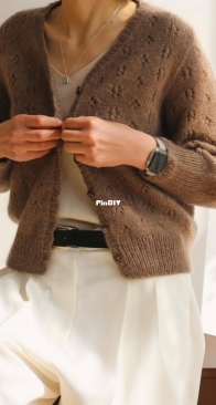 BonBon Cardi Long Sleeve by Jung Sun Choi - Miir Knits - English