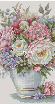 BananiStitchery - Peony bouquet in a vase - Anna Banani XSD