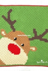 Repeat Crafter Me - Crochet Rudolph C2C Blanket by Sarah Zimmerman - Free