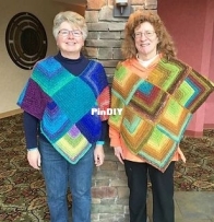 Mitered Squares Poncho by Cynthia Spencer - Really Clear Designs