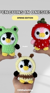 Didis Plushies - Didisplushies - Didi - Diana Figueroa Ugarte - Penguins in Onesies Spring Edition