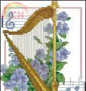 The Vermillion Stitchery Musical Bell Pull - Harp
