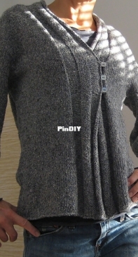 Drapey Neck Silky Tweed Cardigan by Heidi Kirrmaier