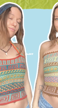 Mosaic Top - CassRaeCrochets - English