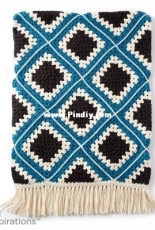 Yarnspirations-Caron - Diamond crochet granny afghan - Free