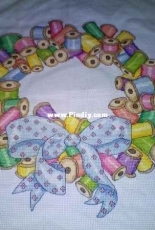 Cotton reel wreath