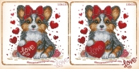 Alionca Ricamo - Cane- love  xsd