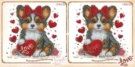 Alionca Ricamo - Cane- love  xsd
