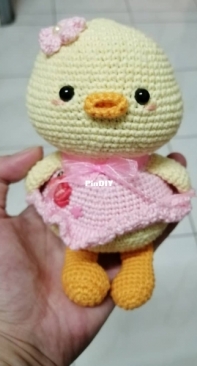 Amigurumi Ducking in Pink Dress