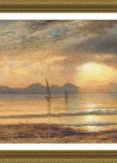 Classic Cross Stitch - SN 158 Sunset over a Mountain Lake