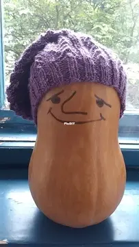 Knitted purple hat