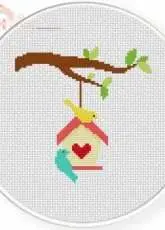 Daily Cross Stitch - Little Birdhouse