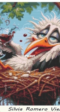 Stork With Wine N.2 by Silvia Romero Vieira - Free