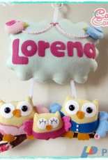 Carmela Caramella - Enfeite de Porta: Coruja / Owl Door Ornament Felt Pattern - Portuguese - Free