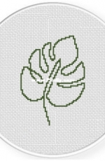 Daily Cross Stitch - Line Art Leaf