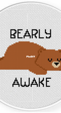 Daily Cross Stitch - Bearly Awake
