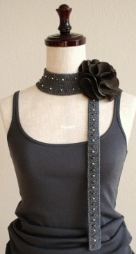 Dewdrops Lariat Necktie by Sachiko Uemura - Free