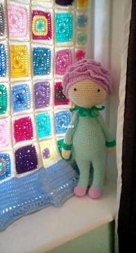 rose doll and curtain
