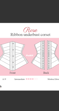 Aranea Black - Rose Ribbon Corset - SIzes A-N