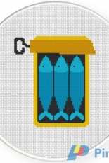 Daily Cross Stitch - Blue Sardines