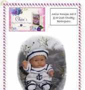 babydoll hand knit CB 21 sailor romper set