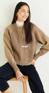 Textured Classic Cardigan 10506 by Hayfield