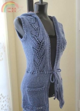 Sweet Hooded Vest - #162 - Katherine Lee - SweaterBabe