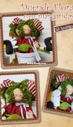 Eli Rodrigues Dolls - Duende Flora com Margaridas - Portuguese