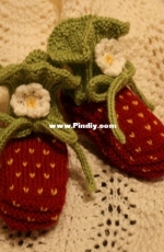 Strawberry Baby Booties- Hronn Jonsdottir - Free