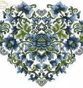 Elegant China Blue - Ming Heart from The World of Cross Stitching TWOCS 149