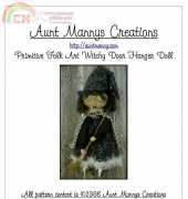 Aunt Mannys Creations - Primitive Folk Art Witchy Door Hanger Doll