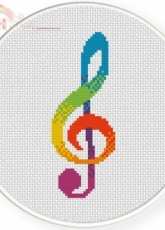 Daily Cross Stitch - G Clef
